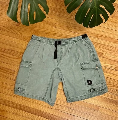 Pantalones Cortos de Carga Vintage Años 80 90 Grandes Trek Ciclismo Lona Forrados con Cinturón Pátina Foto 1 de 4