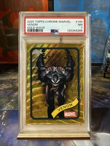 2025 Topps Chrome Marvel Venom No. 149 Gold Wave /50 - Picture 1 of 2