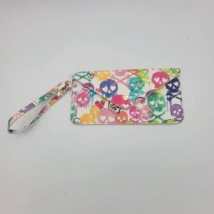 Betsey Johnson Geldbörse Kalbsleder mehrfarbig Totenköpfe - Bild 1 von 2