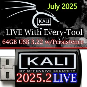 Kali Linux July 2025 Live USB 3.0 – 64GB Drive w/ Persistence Cybersecurity - Picture 1 of 12
