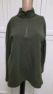 LANDS END WMNS GR. L GRÜN 1/4 REISSVERSCHLUSS FLEECE SWEATSHIRT - Bild 1 von 5