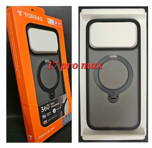 TORRAS Ostand Q3 Spin Magnetic Rotatable Case for iPhone 17 Pro Max - Black - Picture 1 of 2