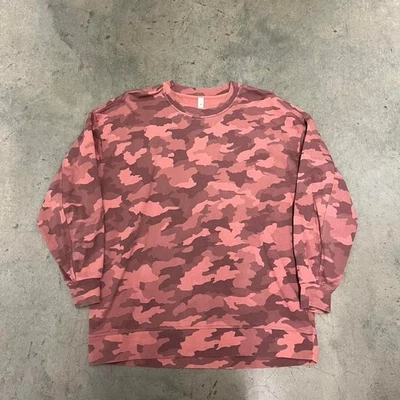 Lululemon Rosa Mujer Camuflaje Cuello Redondo Sudadera Cuadrado 10 Perfectamente Oversize Foto 1 de 4
