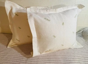 CAPECCHI EURO Sham White Diamonds Matelassé Green Embroidered Dragon - Bild 1 von 13