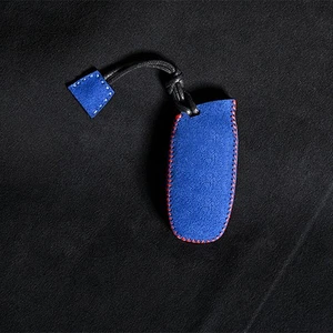 Suede Alcantara Blue Smart Key Case Cover Fob For Lamborghini Aventador Huracan - Picture 1 of 3