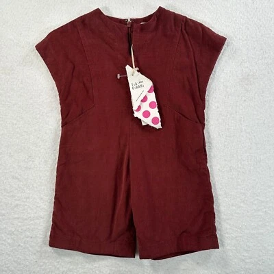 Mameluco Tia Cibani Kids 2T bayas/marrón pana cuello en V barril condado de una pieza Foto 1 de 4