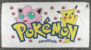 Vintage 1999 Pokemon Franco Beach Towel - Gotta Catch Em All - Nintendo Pikachu - Bild 1 von 2