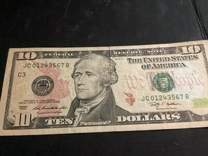 True Broken Ladder 2009 10 Dollar Bill JC01243567B - Picture 1 of 1