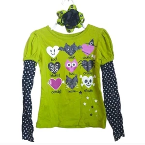 Halloween Girl's Longsleeve Shirt with Matching Bow. Xs 4-5. - Picture 1 of 8