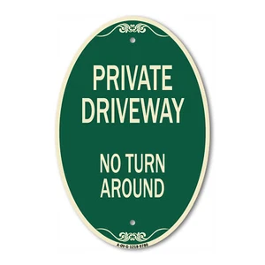 Designer Series Oval - Private Driveway No Turn Around Green & Tan - Picture 1 of 4
