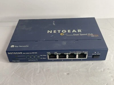 Netgear DS104 4-Port 10/100 Dual Speed Hub UNIT ONLY - Image 1 of 4