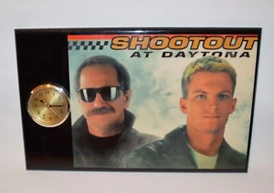 Vtg Earnhardt vs. Earnhardt Shootout at Daytona Clock Wood Man Cave NASCAR Decor - Picture 1 of 7