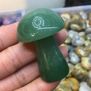 1 pieza Cuarzo Natural Aventurina Cristal Tallado a Mano Hongo Reiki Curación  - Imagen 1 de 9
