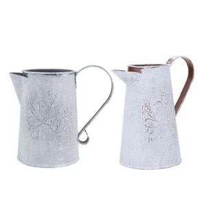 2pcs Metall Eimer Land Topf Rustikalen Vintage Bauernhaus Vase - Bild 1 von 12