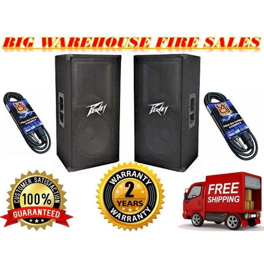 (2) Peavey PV112 12â€œ Two Way 1600 Watt Pro Audio DJ Live Sound Speakers + - Image 1 of 1
