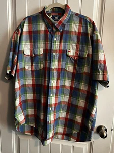 Vintage Texas Baumwolle aufknopfleistetes Herrenhemd Größe ~ XL 100 % Baumwolle Made in USA - Bild 1 von 7