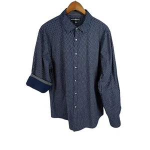 Beverly Hills Polo Club Button Up Shirt Men's XL Long Sleeve Blue Floral Cotton - Picture 1 of 7