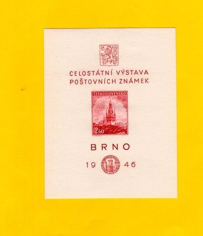 Czechoslovakia nr B159 Souvenir sheet MNH Cover