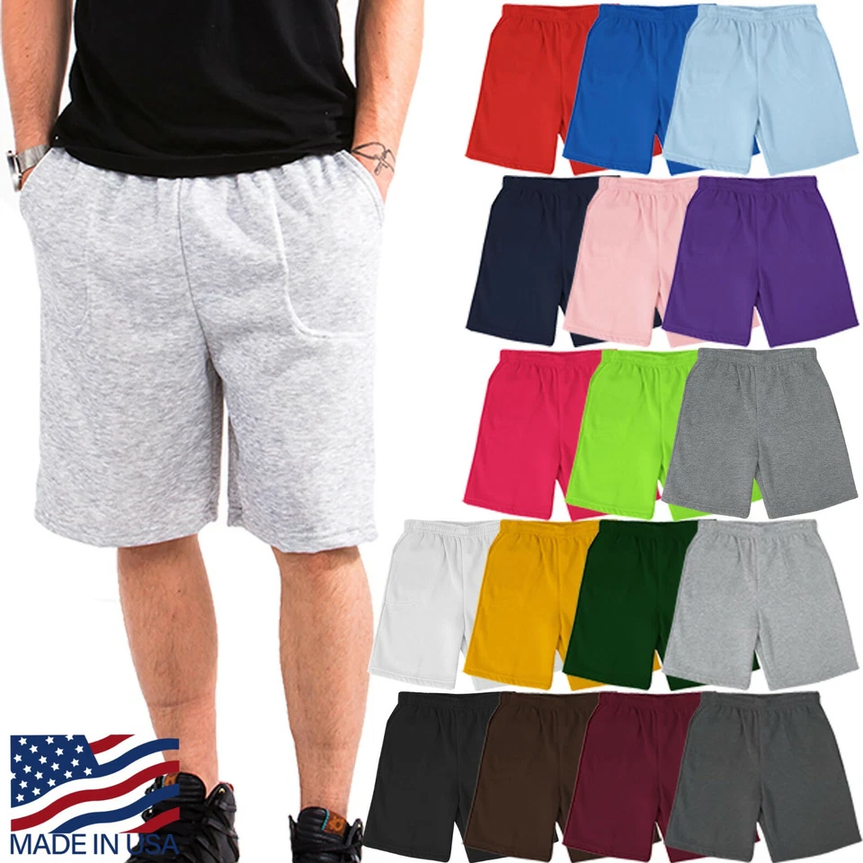 Pantalones cortos de chándal ligeros cepillados de lana para hombre S 5XL bolsillos laterales Foto 1 de 2