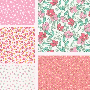Little Blossoms 1930's floral Kaufman cotton quilt fabric bundle - 5 Fat Eighths - Picture 1 of 6