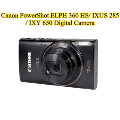 Canon PowerShot ELPH 360 HS/ IXUS 285/ IXY 650 Digital Camera WiFi NFC Black - Image 1 of 4