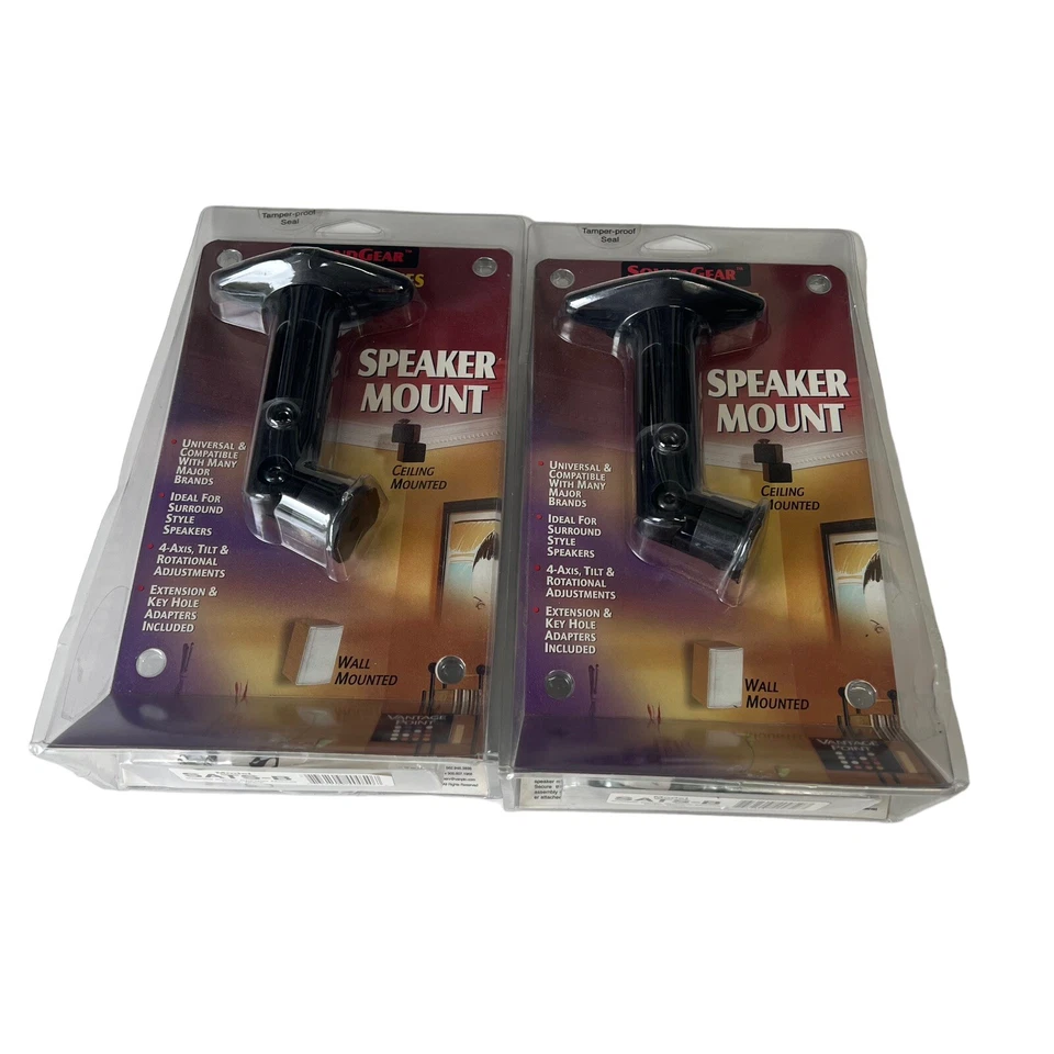 Pair Of Vantage Point SATS-B Universal Satellite Speaker Mount - Black set of 2 - Image 1 of 4