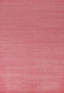 Pink Modern Gabbeh Solid Design Wool Rug Perfect for Any Space 9' 4" x 6' 2" - Picture 1 of 16