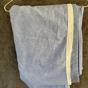 Ralph Lauren Putney Queen Flat Sheet Blue Paisley Cotton Vintage White Trim - Picture 1 of 6