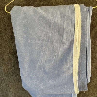 Ralph Lauren Putney Queen Flat Sheet Blue Paisley Cotton Vintage White Trim - Image 1 of 4