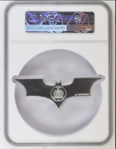 2022 1 oz .999 Silver SAMOA Batman Batarang DC COMICS Shaped Coin NGC MS69