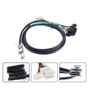 Mini SAS SFF-8088 to SAS SFF-8482 Male 29Pin with 4Pin IDE Power Supply Cable 2M - Picture 1 of 12