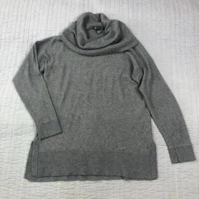 Suéter INC Mujer XL Gris Lana Seda Mezcla Cachemira Capucha Cuello Pullover Túnica Foto 1 de 4