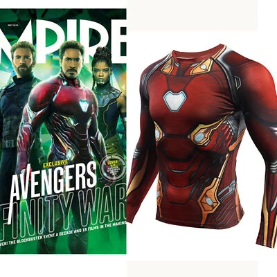 Avengers Infinity War Iron Man Tony Stark Camiseta Juegos con disfraces Fitness Hombre Foto 1 de 4