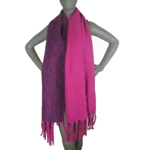 NUEVO SIN ETIQUETAS Quagga Etiqueta Verde XLarge Fucsia Rectángulo Bufanda Poliéster 27"x86" - Imagen 1 de 4