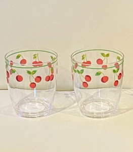 NEW CATH KIDSTON ACRYLIC FRUITY CHERRY CHERRIES GLASSES / TUMBLERS X 2 BNWT - Picture 1 of 3