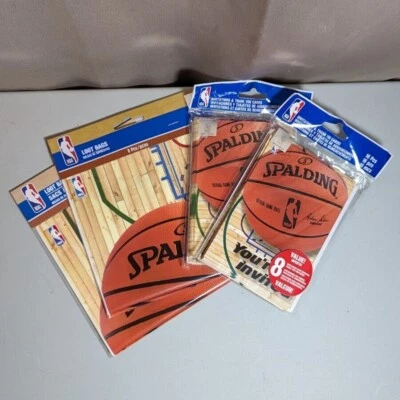 Lote de 16 invitaciones de fiesta, bolsas de botín, notas de agradecimiento NBA baloncesto Spalding Foto 1 de 3