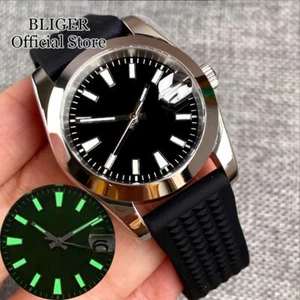 Schwarz 36MM NH35A 20BAR Wasserdicht Leuchtend Mechanisch Herrenuhr Schraube Krone - Bild 1 von 7