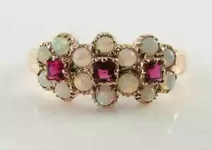 Women's Cocktail Daisy Ring 2Ct Round Cut Simulated Opal 14K Yellow Gold Plated - Picture 1 of 6