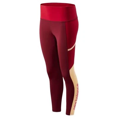New Balance DE MUJER SPORTS Moda Leggings Rojo Ejercicio Gimnasio Yoga Nuevo Og - Imagen 1 de 2