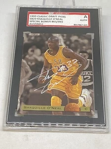 1993 Classic Draft Picks SHAQUILLE O’NEAL RC AUTO #/993 SGC LSU ROOKIE HOF - Foto 1 di 6