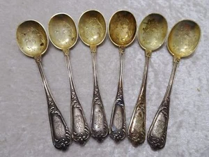 6 x Art Nouveau Gebr. Cuchara de café Friedländer plata 800 - Hofjuwelier Berlin - Imagen 1 de 6