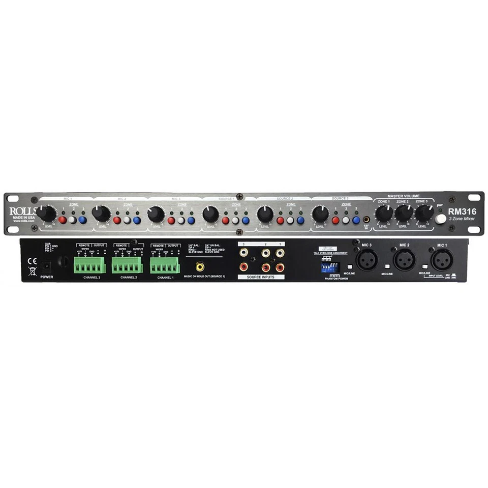 Rolls RM316 Switchable Three Zone Mixer - Image 1 of 1