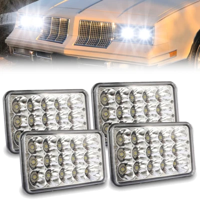 Fit GMC W3500 W4500 W5500 Forward 4x6 inch LED Headlights Hi/Lo Beam DOT X4 Foto 1 de 4