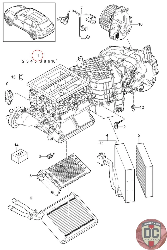 2011 Porsche Cayenne HVAC Unit 95857230105 - Image 1 of 1