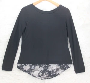 Metaphor Long Sleeve Sweater Mixed Material Womens Sz S Envelope Back Floral #70 - Picture 1 of 10