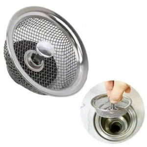 Stainless Steel Sink Strainer Outfall Strainer Hair Sewer Outfall Kitchen Tool - Foto 1 di 8
