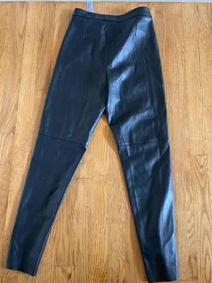 Zara Pants Women's Medium Holiday Black Faux Leather High Rise Skinny Legging - Image 1 of 4