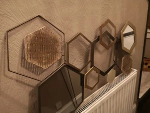 Gold Black Mirror Wall Art - Picture 1 of 8