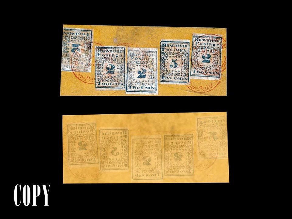 USA 1851 COVER HAWAII GRINELL MISSIONARY 3C,5C REPRODUCTION - Image 1 of 1