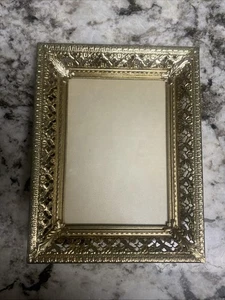 Vtg Ornate Gold Tone 5x7” Photo Frame Victorian Filigree - Picture 1 of 7